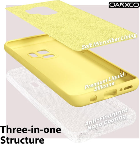 oakxco Designed for Samsung Galaxy S9 Phone Case Liquid Silicone Grip, Cute Thin Slim Soft Rubber TPU Plain Smooth Gel Cover for Women Girl Aesthe...