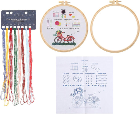 PATIKIL Embroidery Kit for Beginners, 1 Set Cross Stitch Kits for Beginners Embroidery Kits Hand Stamped Pattern Learn to 8 Stitches with Instruct...