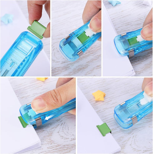 PATIKIL 4.5" x 1" Clam Clip Dispenser, 1 Set Binder Clam with 50 Pcs Clips for Binding Paper, Files, Office Documents, and Food Sealing, Pink...