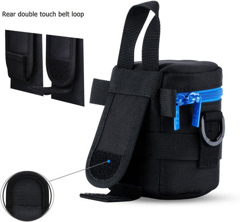 JJC Deluxe Lens Case Pouch Bag for Canon EF-S 18-55mm/EF 50mm f1.8/RF-S 18-150mm, Nikon AF-S 18-55mm/AF-P 18-55mm/AF-S 50mm f1.8, Fujifilm XC 16-5...