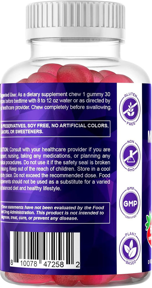 Vitamatic Sugar Free Melatonin 30mg per gummy - 60 Servings - 60 Vegetarian Gummies - Non-Habit Forming Supplement (1 Bottle)...