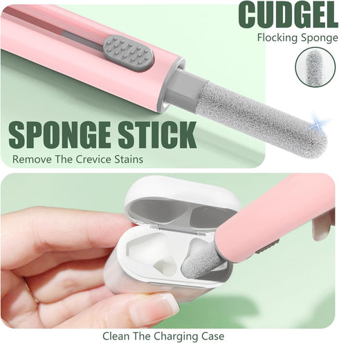 ?1 Pack? Cleaner Kit for AirPods Pro 1 2 3 Earbuds,Cleaning Kit Pen Shape with Soft Brush Flocking Sponge Tool for Bluetooth Earphones Headphones ...