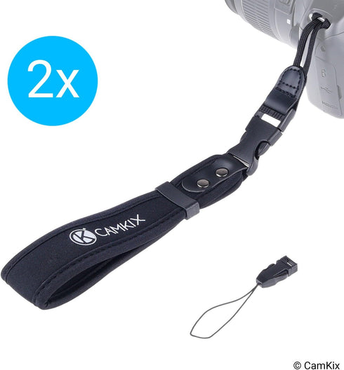 Wrist Straps for DSLR and Compact Cameras - 2 Pack - Extra Strong and Durable - Comfortable Neoprene Bracelet - Adjustable Fit - Quick Release Cli...