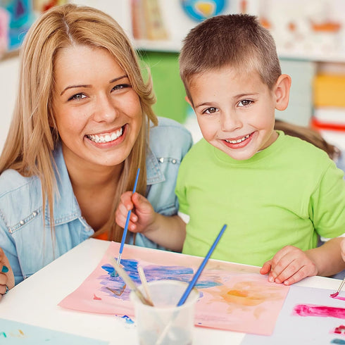 60 Pcs Round Paint Brushes,Small Brush Bulk for Detail Painting...