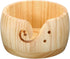 PATIKIL Wooden Yarn Bowl with Holes Holder, Handmade Craft Knitting Bowl Storage Knitting and Yarn Holder Crocheting for Knitting Lovers, 6", Ligh...