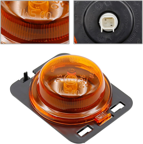 Car Side Marker Light Left/Right Turn Signal Lamp with Light Bulb 55078145AA/55078144AA Replacement for Jeep Wrangler 2007-2018 (Left)...