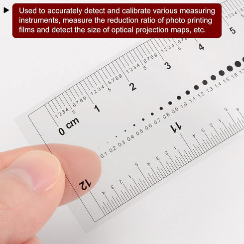 2pcs Film Flexible Ruler 12 Inch 1mm Scale PET Plastic Folding Straight Ruler Calibration Soft Ruler Measuring Tool for Factory, Transparent...