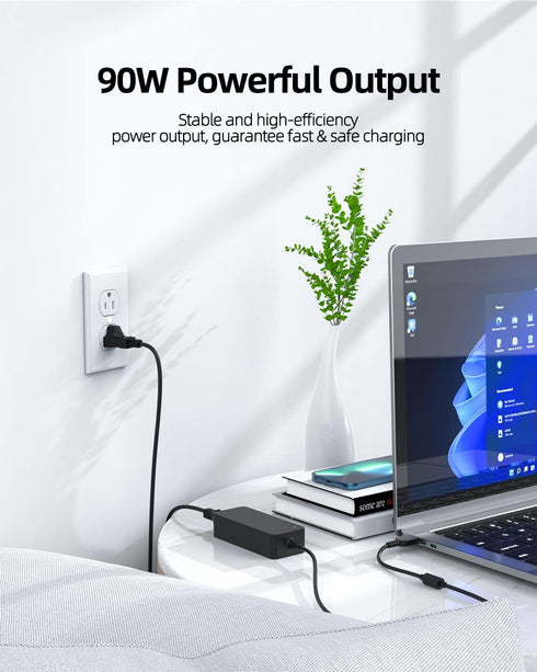Square Tip 90W AC Charger Fit for Lenovo ThinkPad X1 Carbon 4th 3rd 2nd Gen Laptop Power Supply Adapter Cord...