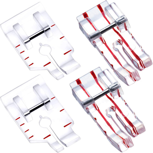 PAGOW 4pcs 1/4" (Quarter Inch) Sewing Machine Presser Foot, Sewing Machine Accessories Fit for Low Shank Sewing Machine (2 Styles)...