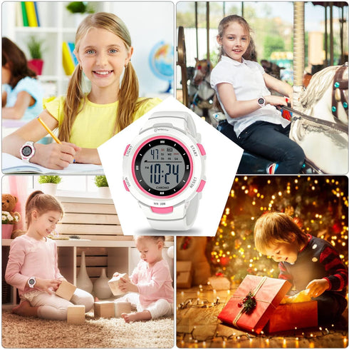 CakCity Kids Watches Digital Sport Watches for Girls Outdoor Waterproof Watches with Alarm Stopwatch Leisure Child Wrist Watch Ages 5-10...