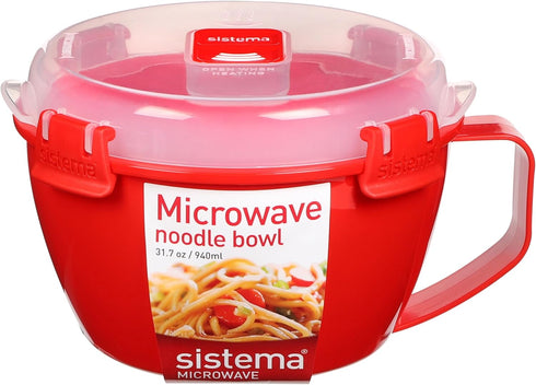 Sistema 1109ZS Microwave Collection Noodle Bowl 1 Count (Pack of 1) Red...