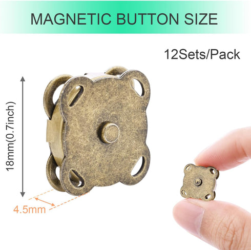 CooBigo Magnetic Snaps Buttons Plum Magnetic Snap Closures for Purses Bags Clothes Handbags Scrapbooking,Magnetic Purse Closure Fasteners,Sewing o...