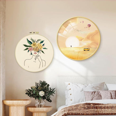 yueton 1 Pack Embroidery Started Kit Adult Beginner Cross Stitch Kits with Patterns, Instruction, Hoop, Colored Threads, Needles...