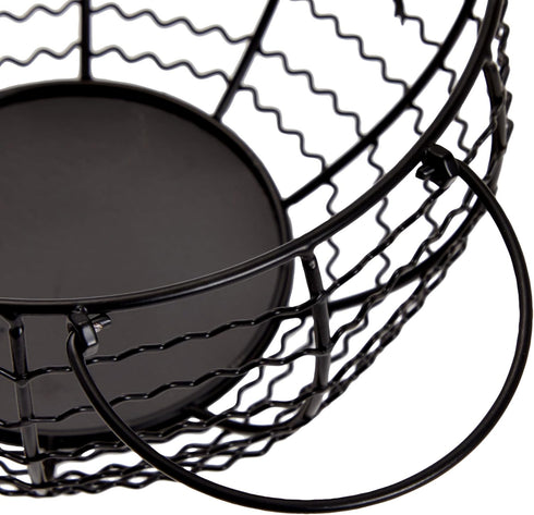 Juvale Wire Egg Basket Countertop Organizer - 8.2 x 8.2 x 4.9 in Black Iron - Rustic Farmhouse Style Countertop Egg Holder - Iron Construction...