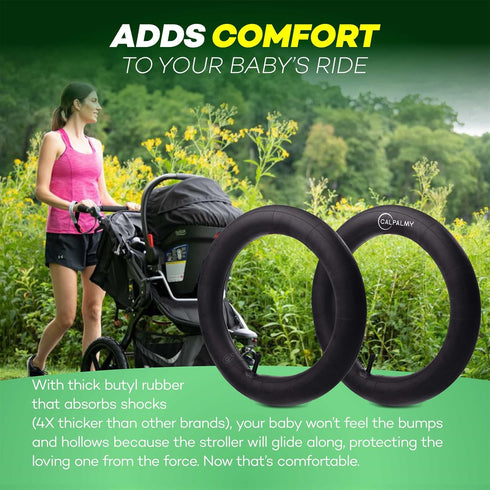 16'' x 1.5/1.75/1.95/2.125 Back Wheel Replacement Inner Tubes (2-Pack) Compatible with Graco Click/Go Jogging/BoB Revolution SE/Pro/Flex/SU - Made...