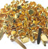 100 Pcs Brass Paper Fasteners, 8x17mm Plated Mini Brads for Scrapbooking Crafts DIY Projects (Gold)...