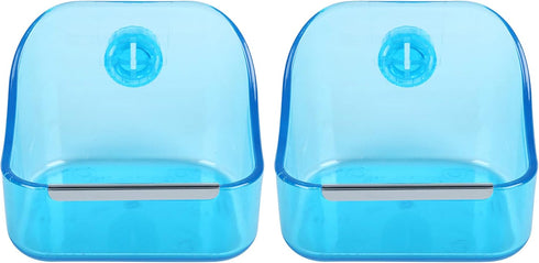 (2 Pack) 5" x 3 3/4" x 4" CalPalmy Food and Water Bowl for Rabbit, Chinchilla, Guinea Pig - The Best Tip-Proof, Clip-On Food Dishes for Rabbits an...