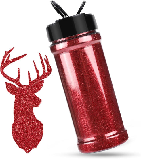 HTVRONT Red Glitter Fine Glitter - 200g/7oz Extra Fine Glitter for Crafts, Portable Ultra Fine Glitter for Resin & Nails & Tumblers & Ornaments & ...