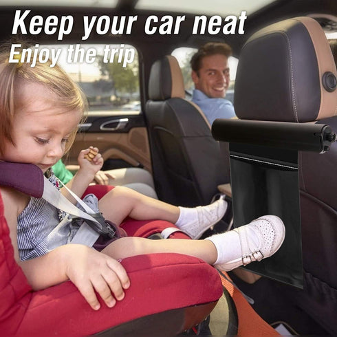 Aurora Multi-Purpose Trash Bag - Self-Adhesive Bag and Holder- 2 disposable Trash Bag Rolls, Aluminum Dispenser, Headrest attachment Strap (for ca...