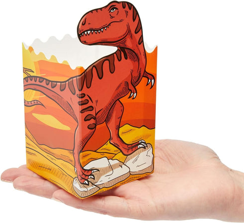 BLUE PANDA Bulk Dinosaur Popcorn Boxes & Bags for Candy, Snacks, and Kid's Birthday Party Supplies - 60-Pack Dino-Themed Popcorn Bags (4 Designs)...
