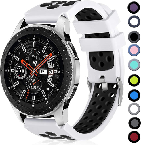 Lerobo 22mm Watch Band Compatible with Samsung Galaxy Watch 46mm/Galaxy Watch 3 45mm/Gear S3 Classic/Frontier,22mm Soft Silicone Breathable Watch ...
