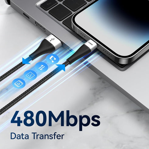 Extra Long iPhone Charger Cord 10FT 2Pack, Apple MFi Certified USB A to Lightning Cable Braided Fast Charging Cord Compatible with iPhone14/13/12/...