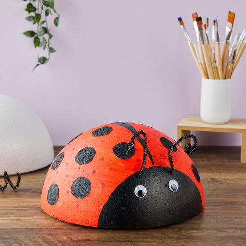 Juvale White Half Sphere Foam Ball for DIY Crafts, Large Hollow Dome for Art Supplies (11.4 x 6 in Half Foam Balls for Crafts)...