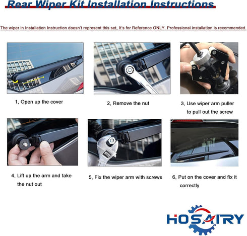 Rear Wiper Arm Blade Set for Ford Focus 2012-2018 hatchback SE ST RS, Rear Windshield Wiper Arm Blade Assembly CV6Z-17526-C...