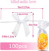 Gejoy 100 Pieces 2.6" Solid White Bows Mini Satin Ribbon Twist Tie Bows Crafts for Wedding Graduation Birthday Party Shower Gift Wrapping Candy Tr...