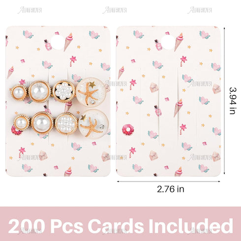 AUEAR, Cute Hair Bow Display Cards Packaging Paper Card Board Holder for Clips (100 Count)...