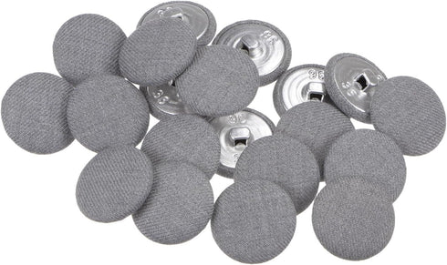 20pcs 36L Fabric Cloth Covered Button 23mm Round Metal Shank Sewing Buttons for Suits Dress Blouses, Grey...