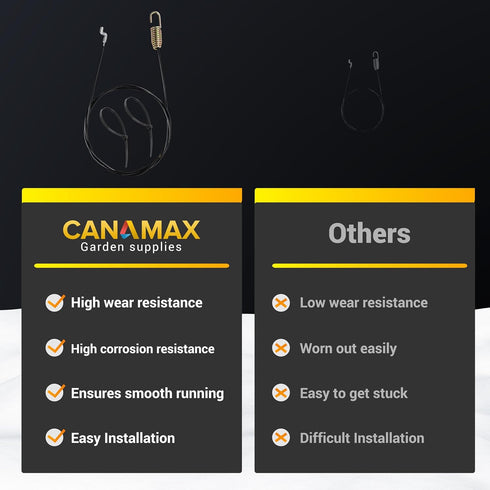 Canamax 946-04230B Auger Clutch Cable 47.5” Compatible with MTD Cub Cadet Snow Blower Thrower - Replace number parts 946-04230 946-04230A 746-0423...