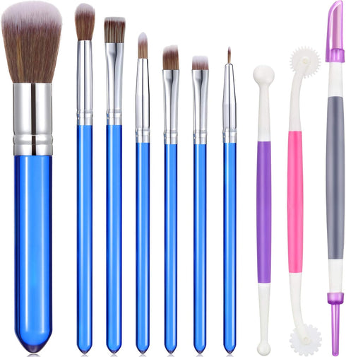 10 Pieces Cake Baking Brushes Food Paint Brush for Chocolate Sugar Cookie Decoration Brushes Set Cookie Decorating Supplies with Fondant and Gum P...