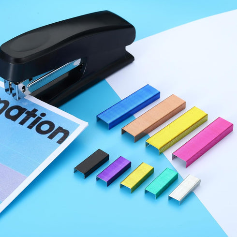 PATIKIL Staples for Stapler, 4 Pack(1000Pcs Staples Per Pack) #10 Mini 3/16 Inch Length Staples Jam Free for Home Office Supplies, Rose Gold/Rose ...