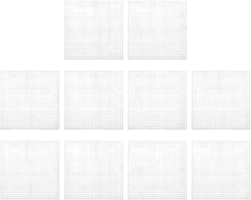 PATIKIL Plastic Mesh Canvas Sheets,10Pcs 4 x 4inch Cross Needlework Blank Yarn Crafting for Embroidery DIY Bookmarks Cup Mats, White, Square...