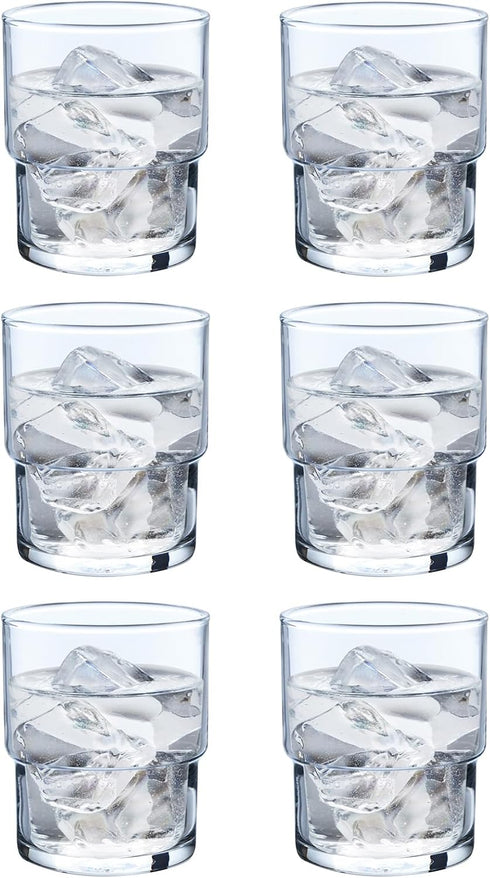 Toyo Sasaki Glass 00345HS Tumbler Glass, HS Stack Tumbler, 6.8 fl oz (200 ml), Set of 6, HS, Father's Day, Made in Japan, Dishwasher Safe, Cup, Tu...