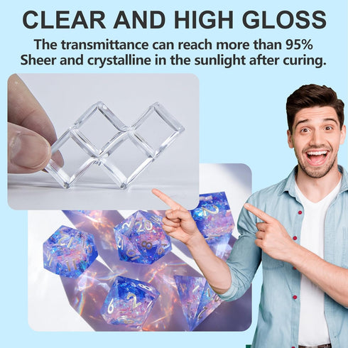 JDiction UV Resin, 300g High Gloss UV Resin Clear Solar Cure Sunlight Activated Glue Hard UV Resin Kit for Jewelry Making, Casting and Coating, DI...