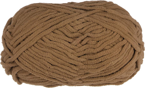 1Skein Chenille Yarn Blanket Yarn 100g/3.5oz Gauge #6 Super Bulky Polyester Soft Knitting for Crochet Weaving Bag Scarf Hat, Brown......