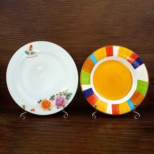 Artliving (2 Pack 5 Inch Iron Display Stand, Gold Iron Easel Plate Display Photo Holder Stand, Displays Picture Frames, Cookbooks, Decorative Plat...