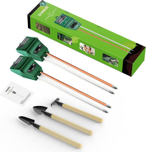 Soil pH Meter, MS02 3-in-1 Soil Moisture/Light/pH Tester Gardening Tool Kits for Plant Care, Great for Garden, Lawn, Farm, Indoor & Outdoor Use (G...