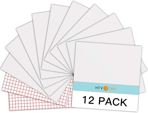 HTVRONT White Permanent Vinyl, 12 Pack for Cutting Machine - 10 Vinyl Sheets 12" x 12"& 2 Transfer Tape Sheets for Party Decoration, Sticker, Craf...