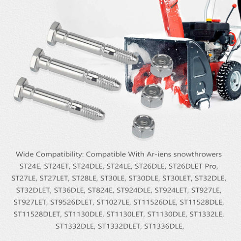 (12 Set of) 51001500 5/16" Snow Blower Shear Bolts & Nuts Compatible with Ariens ST1032 ST1028 ST824 ST828 Snow Thrower Auger, Replaces 510015, AM...