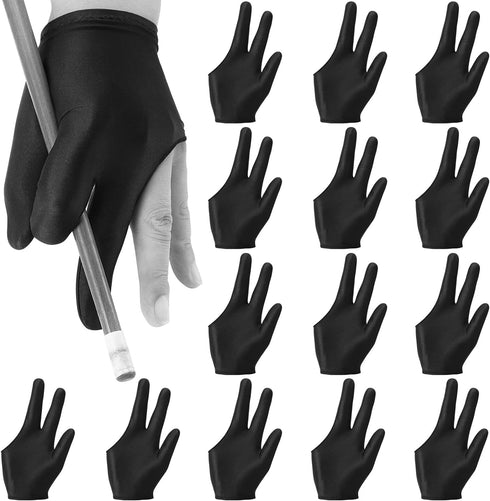 Breathable Pool Gloves Nylon Billiards Gloves Pool Left Right Hand Gloves Universal 3 Fingers Cue Gloves Shooter Cue Sports Gloves for Women Men I...