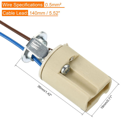 PATIKIL G9 Light Base Socket, 4 Pack Ceramic Lamp Bulb Holder Connector Lighting Replacement with 140mm Cable Wire for for Halogen Incandescent LE...