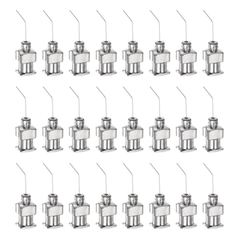 24pcs Blunt Tip Dispensing Needle 30 Gauge 1/2" 45 Degrees Bent Flow Design Bent Dispensing Tips with Luer Lock & Storage Box for Adhesive Glue Di...