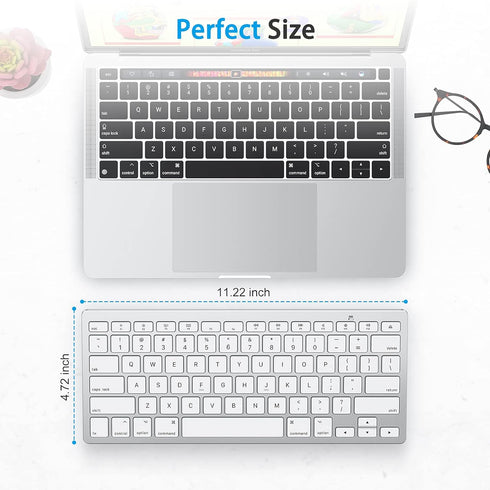 OMOTON Bluetooth Keyboard for Mac, Compact Wireless Keyboard Compatible with MacBook Pro/Air, iMac, iMac Pro, Mac Mini, Mac Pro Laptop and PC (Sil...