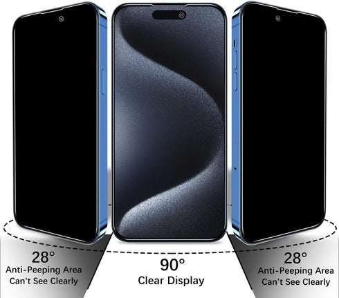 2 Pack Privacy Screen Protector Designed for iPhone 14 Pro Anti-Spy Tempered Glass 6.1-inch, Anti Scratch, Bubble Free...