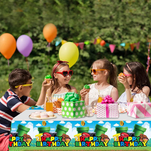 2pc Super Bros Rectangle Tablecloths Video Games Party Plastic Table Covers 70.8 x 42.5 Inch Children Boys Birthday Party Decoration Supplies...