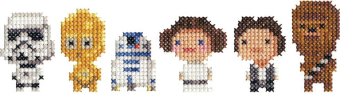 Dimensions 72-76143 Star Wars Family Counted Cross Stitch Kit, 14 Ivory Aida, 6" Diameter...