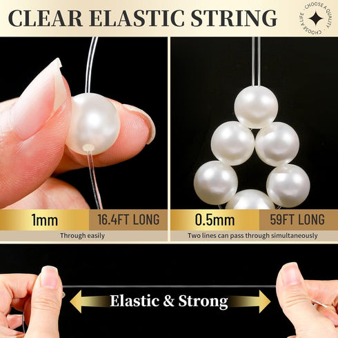 LEOBRO Pearl Beads for Bracelets, 720PCS Bracelet Making Kit for Adult, Friendship Bracelet Kits, Bracelet Bead Kits, Small Pearl Beads and Gold B...